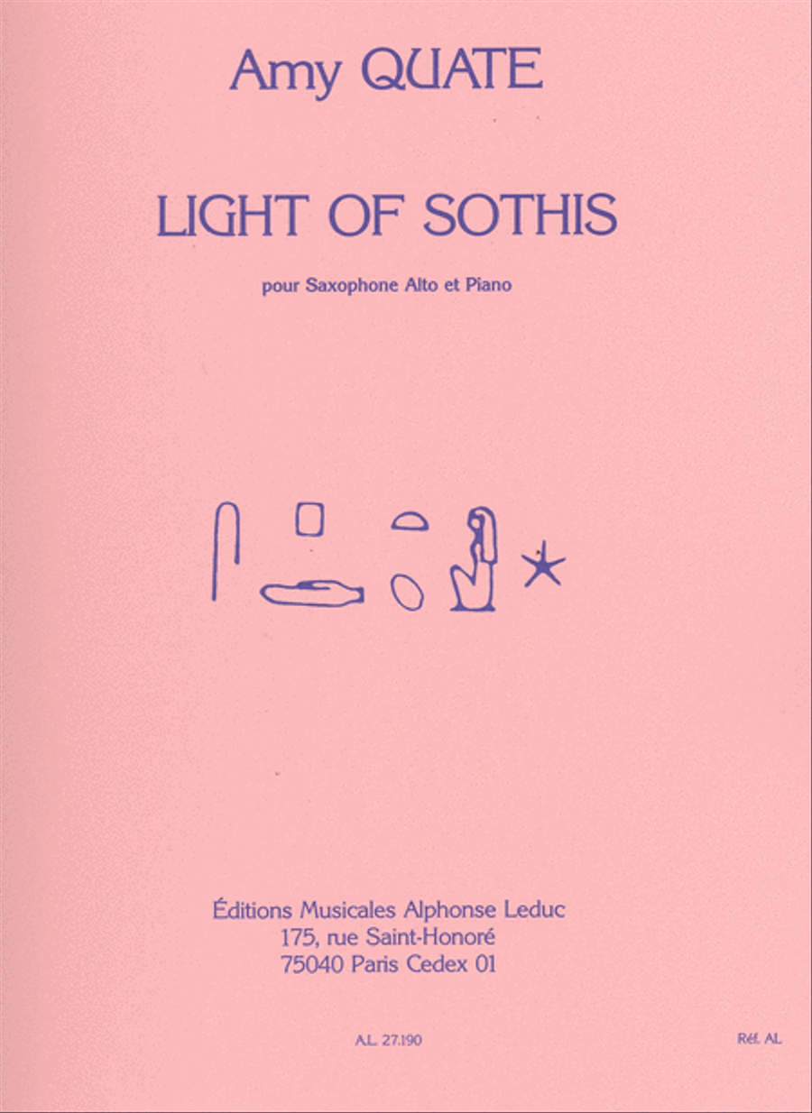Amy Quate - Light Of Sothis Pour Saxophone Et Piano Piano Accompaniment - Sheet Music