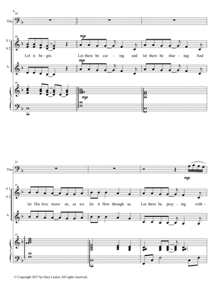 AMERICA, HONOR GOD (Ladies Trio - SSA with Trombone & Piano) image number null