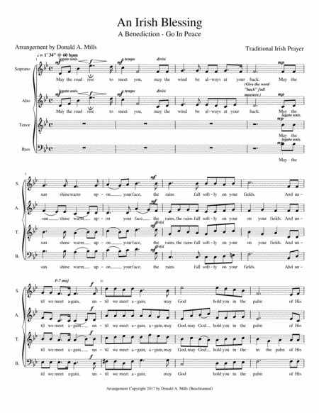 An Irish Blessing SATB image number null