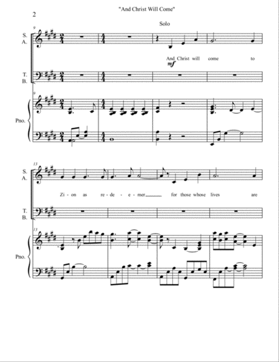 And Christ Will Come 4-Part scores gallery preview page 2