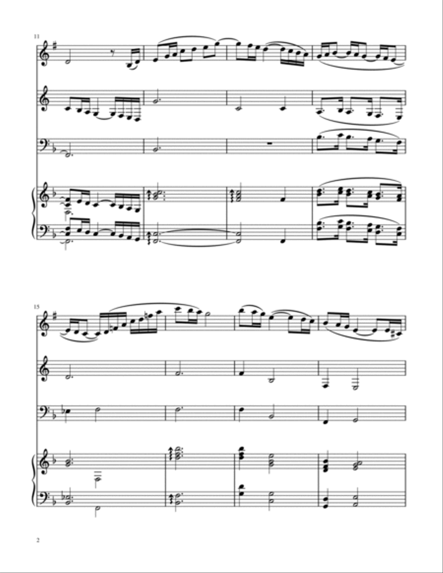 La fille aux cheveux de lin - Debussy - Brass Trio w/ Piano Brass Trio scores gallery preview page 2