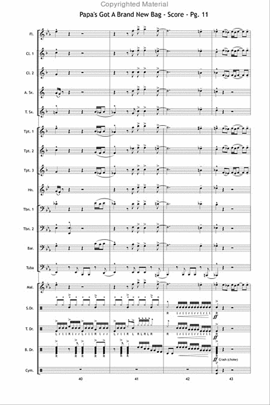 Papa's Got a Brand New Bag Marching Band scores gallery preview page 12