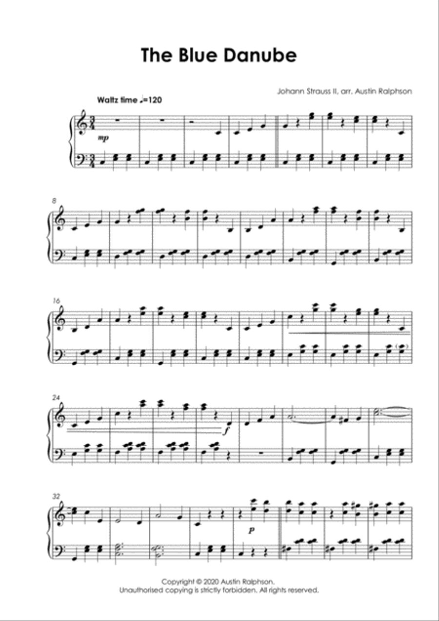 Solo Piano Pieces for Fun (popular classics) - various levels Easy Piano scores gallery preview page 6