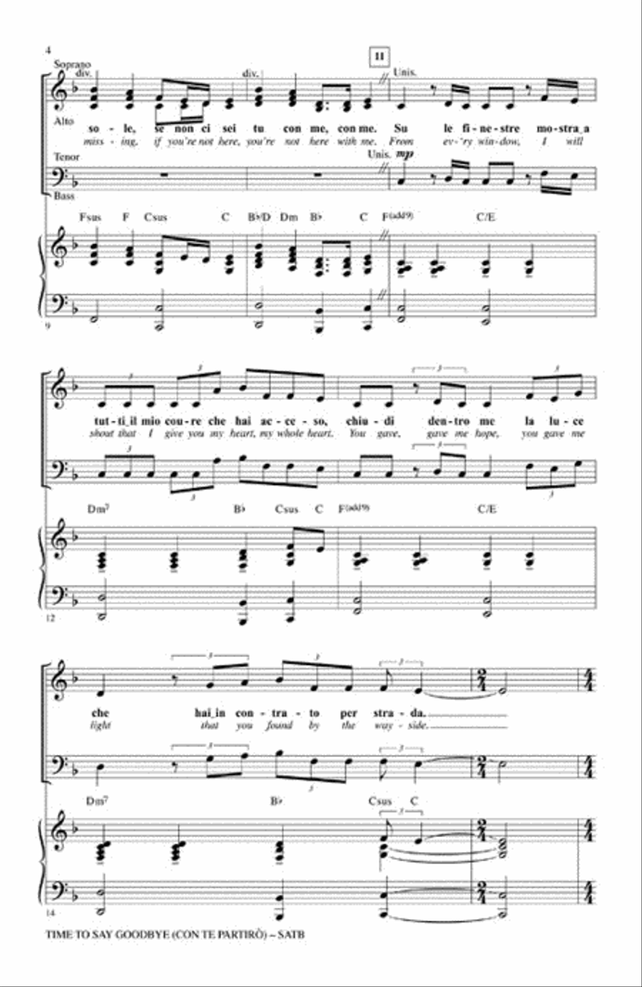 Time to Say Goodbye (Con Te Partiro) Choir scores gallery preview page 3