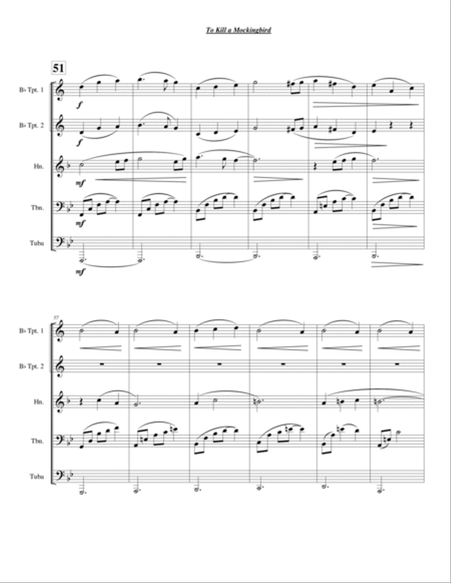 To Kill A Mockingbird - Main Title Chamber Music scores gallery preview page 5