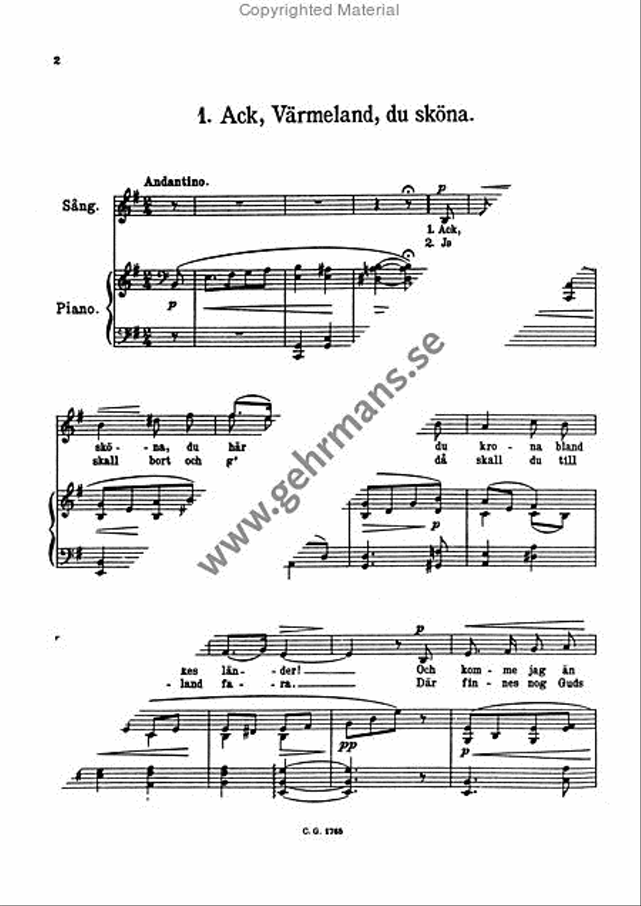 Femtio svenska folkvisor - Sang och piano Voice scores gallery preview page 3