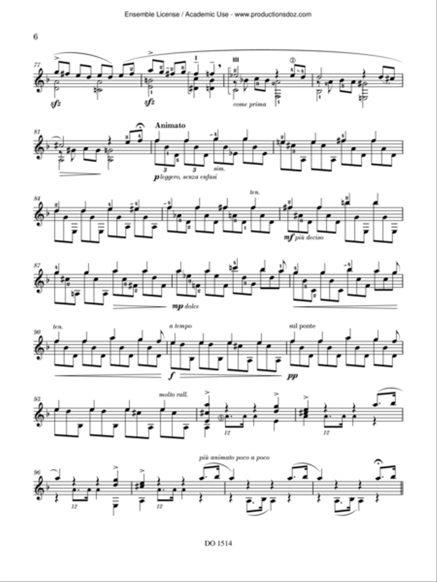 Sonata in D minor, Op. 4 Classical Guitar scores gallery preview page 6