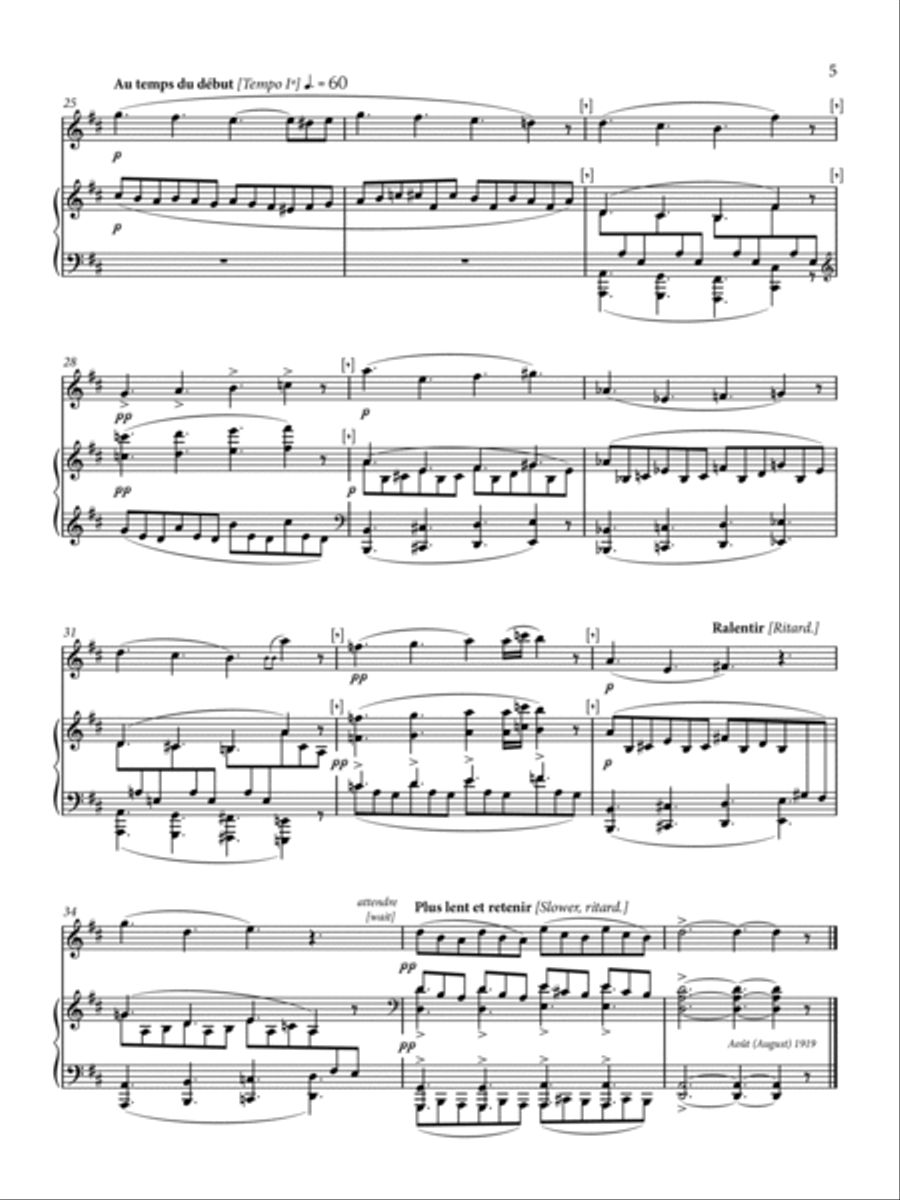 THREE NOCTURNES for Flute and Piano Chamber Music scores gallery preview page 5