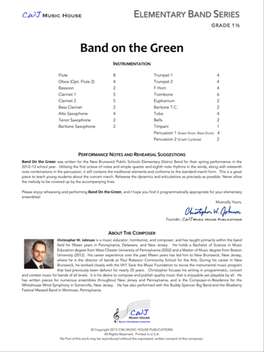 Band On the Green Concert Band scores gallery preview page 3