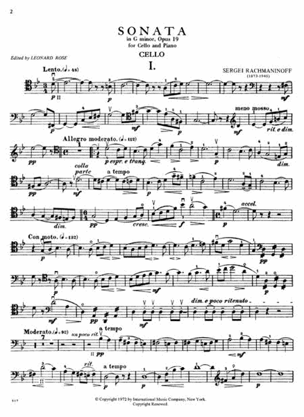 Sonata in G minor, Op. 19 by Sergei Rachmaninoff Piano Accompaniment - Sheet Music