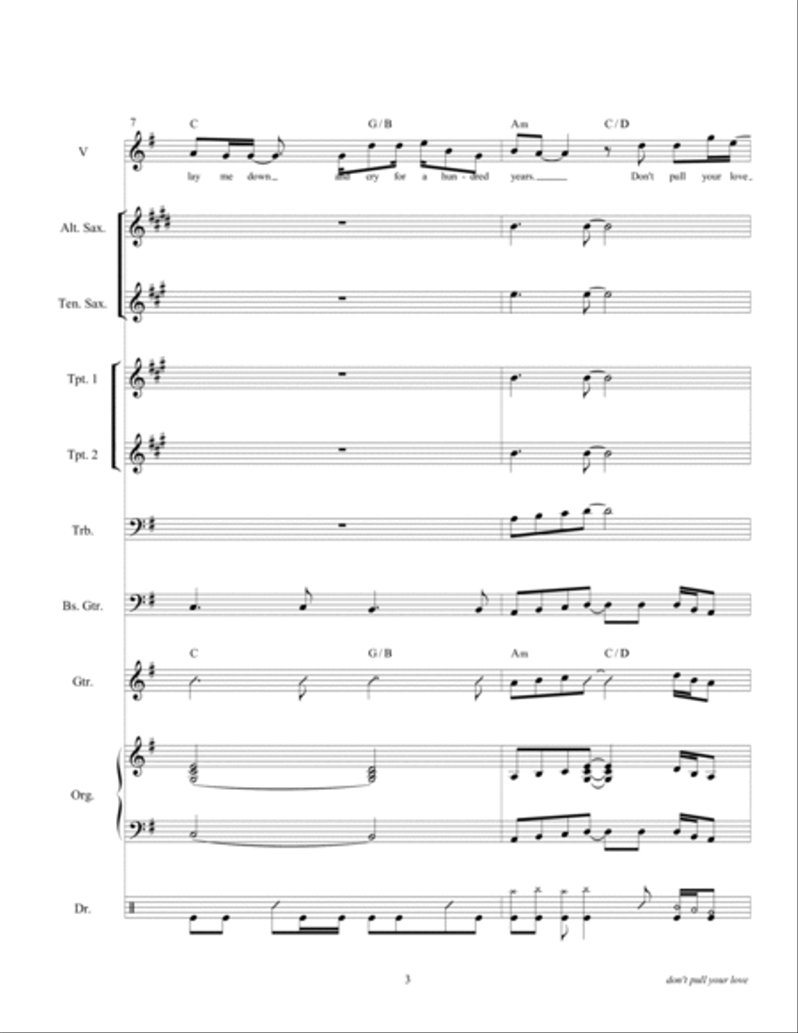 Don't Pull Your Love Large Ensemble scores gallery preview page 6
