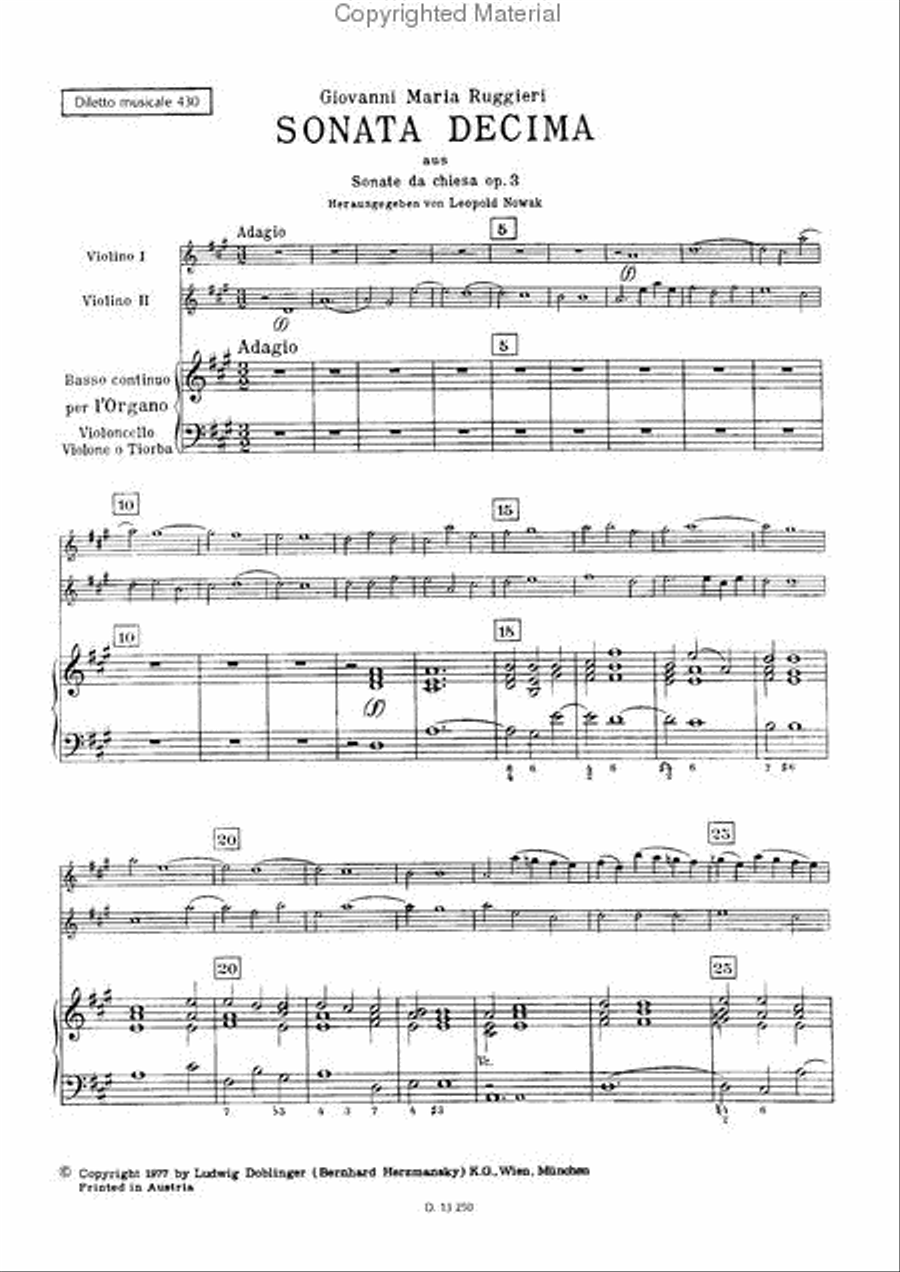 Sonata decima D-Dur op. 3 / 10 Violin scores gallery preview page 2