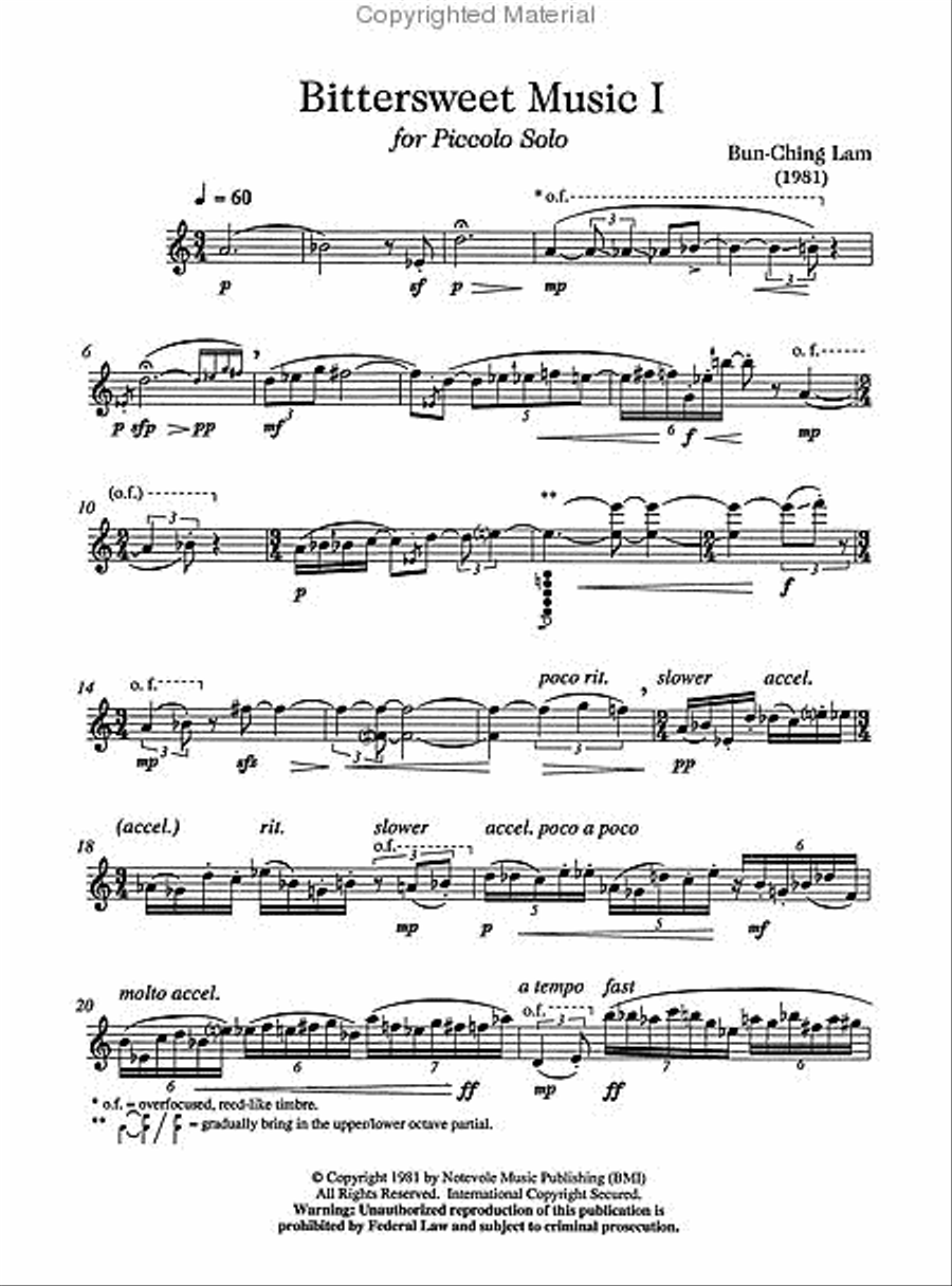 Bittersweet Music I Piccolo scores gallery preview page 2