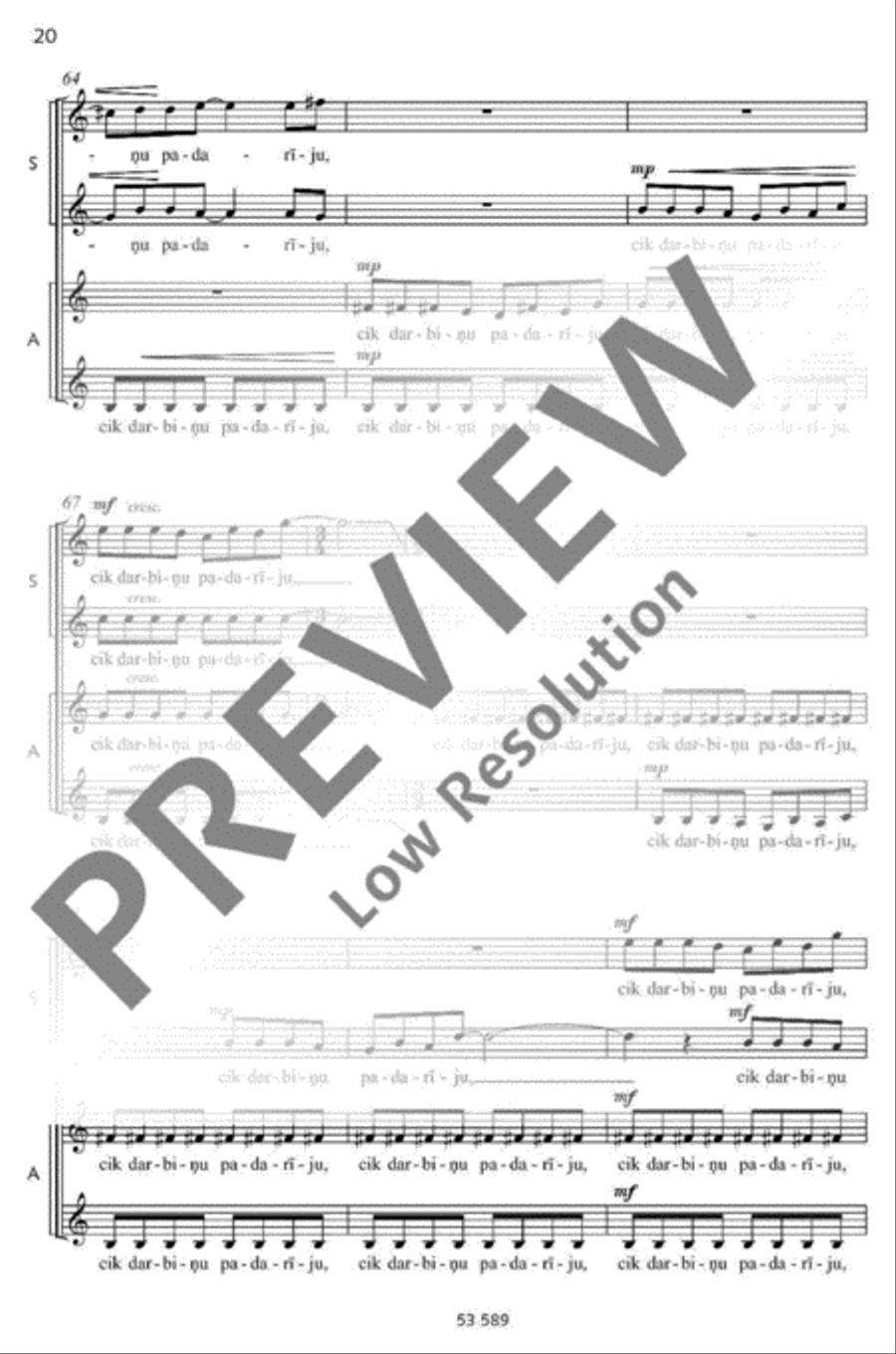 Dzimtene Women's Choir scores gallery preview page 21