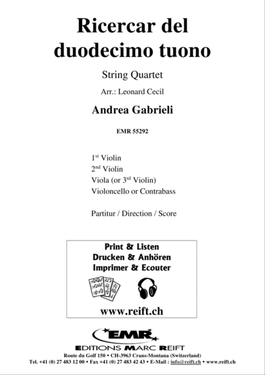 Ricercar del duodecimo tuono String Quartet scores gallery preview page 2