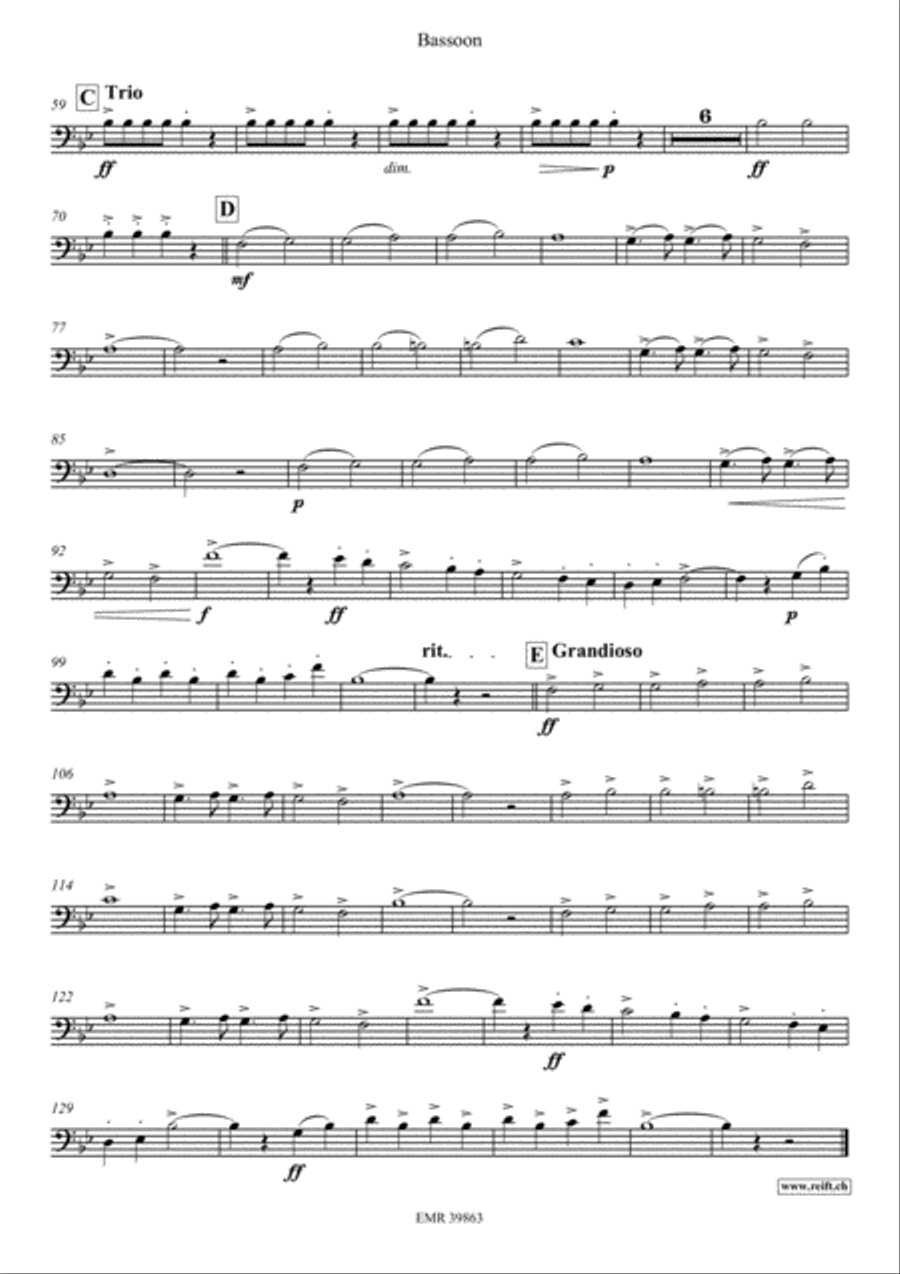 10 Greatest Famous Marches Bassoon Solo scores gallery preview page 4