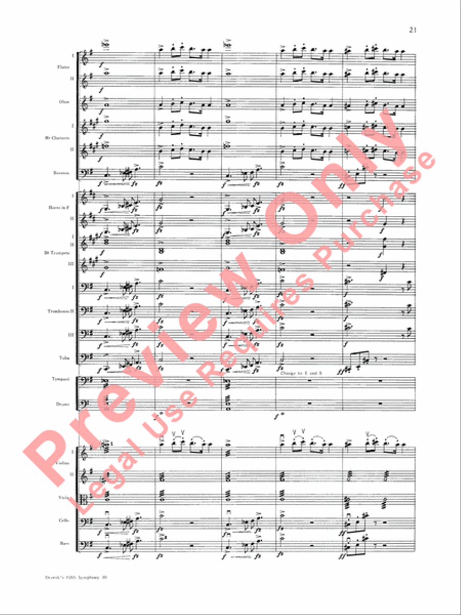 Dvorák's Fifth Symphony (New World, Fourth Movement) Full Orchestra scores gallery preview page 22