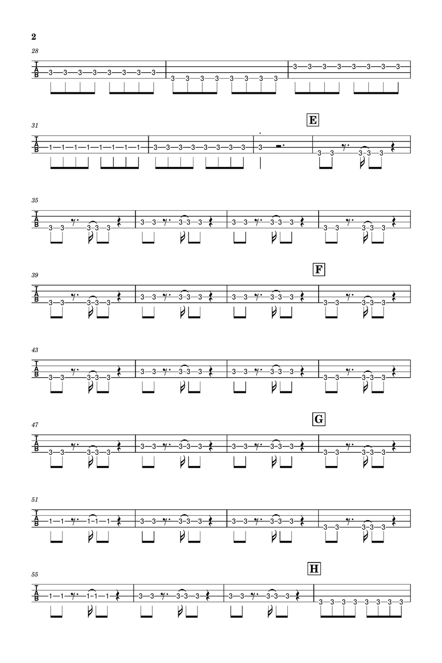 You Oughta Know Bass Guitar Tablature scores gallery preview page 2