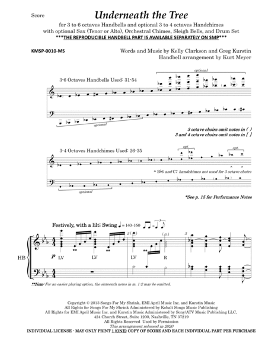 Underneath The Tree Handbell Choir scores gallery preview page 2