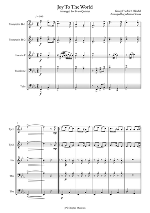 Joy to the World - Brass Quintet ( Key of Eb Major )