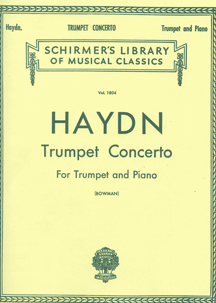 Trumpet Concerto - Trumpet/Piano by Franz Joseph Haydn Orchestra - Sheet Music