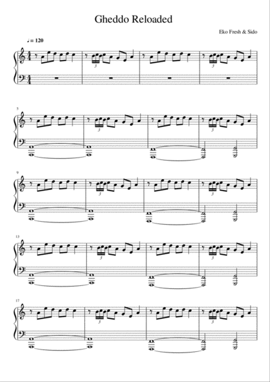 Gheddo Finale Easy Piano scores gallery preview page 1