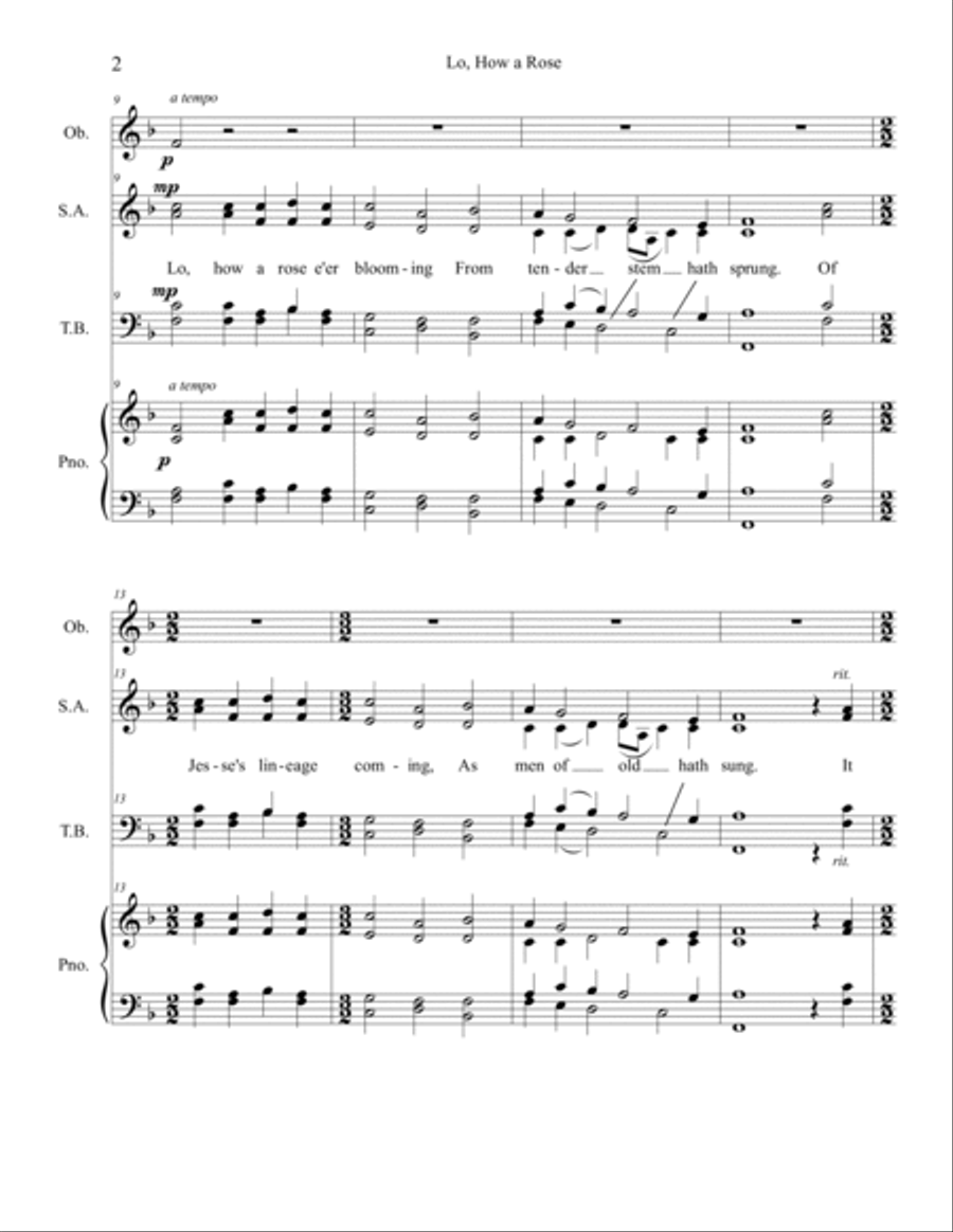 Lo, How a Rose 4-Part scores gallery preview page 3