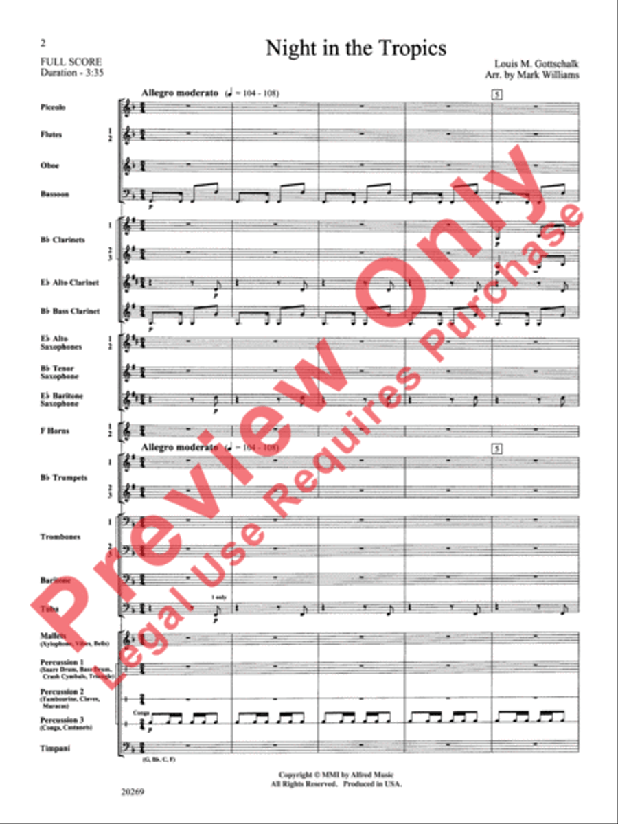 Night in the Tropics Concert Band scores gallery preview page 3