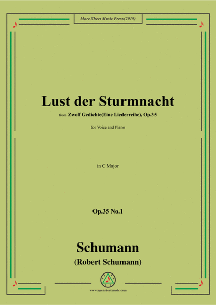Schumann-Lust der Sturmnacht,Op.35 No.1 in C Major,for Voice&Pano image number null