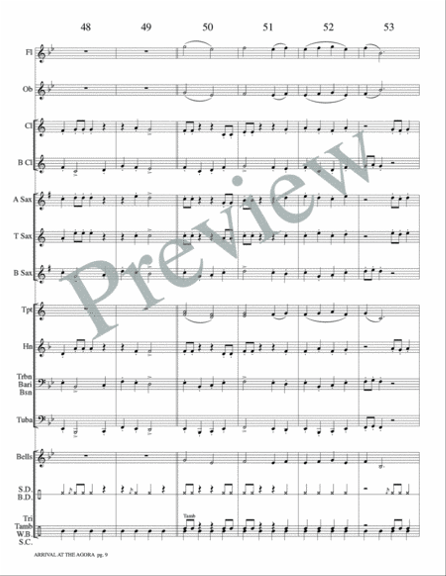 Arrival at the Agora Concert Band scores gallery preview page 12