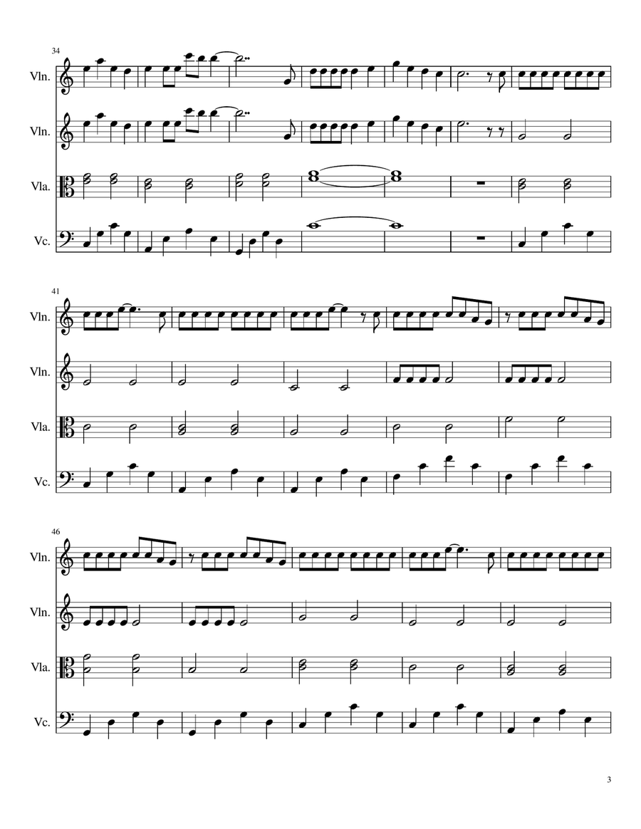 Million Reasons Million Reasons String Quartet scores gallery preview page 3