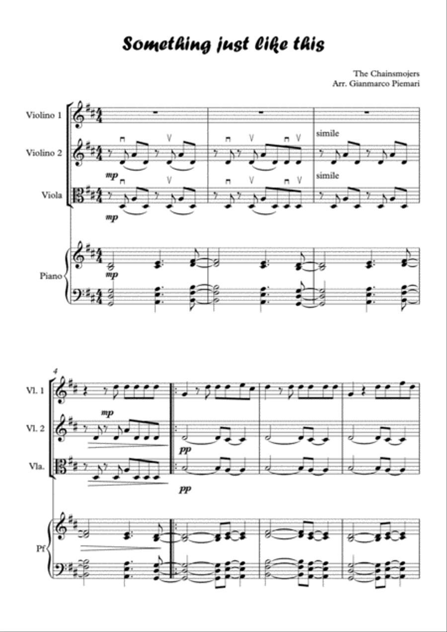 Something Just Like This Piano Quartet scores gallery preview page 4