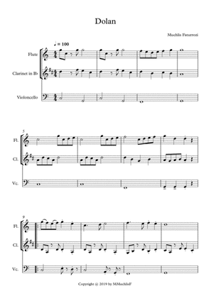 Dolan for trio flute, clarinet in Bb and cello