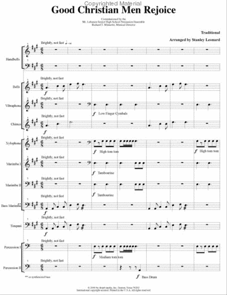 Good Christian Men Rejoice Percussion Ensemble scores gallery preview page 3