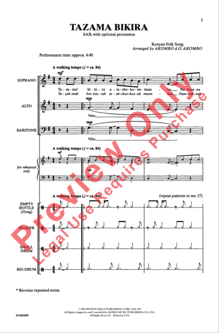 Tazama Bikira 3-Part scores gallery preview page 3