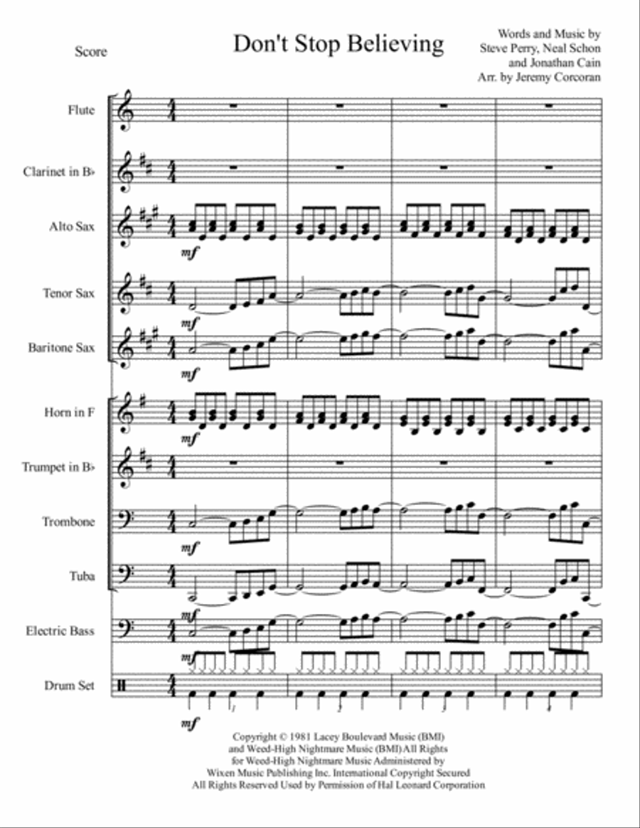 Don't Stop Believin' Small Ensemble scores gallery preview page 2