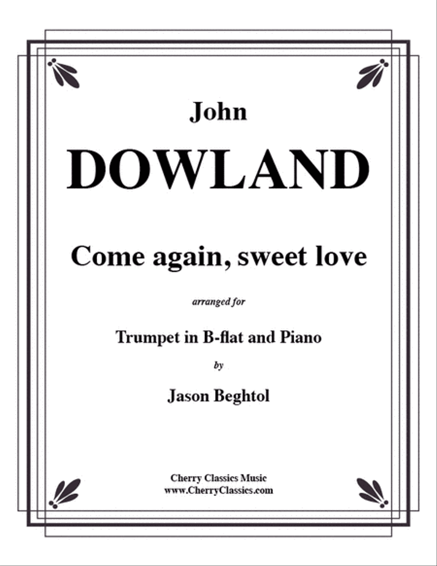 Come Again Sweet Love for Trumpet & Piano Trumpet Solo scores gallery preview page 1