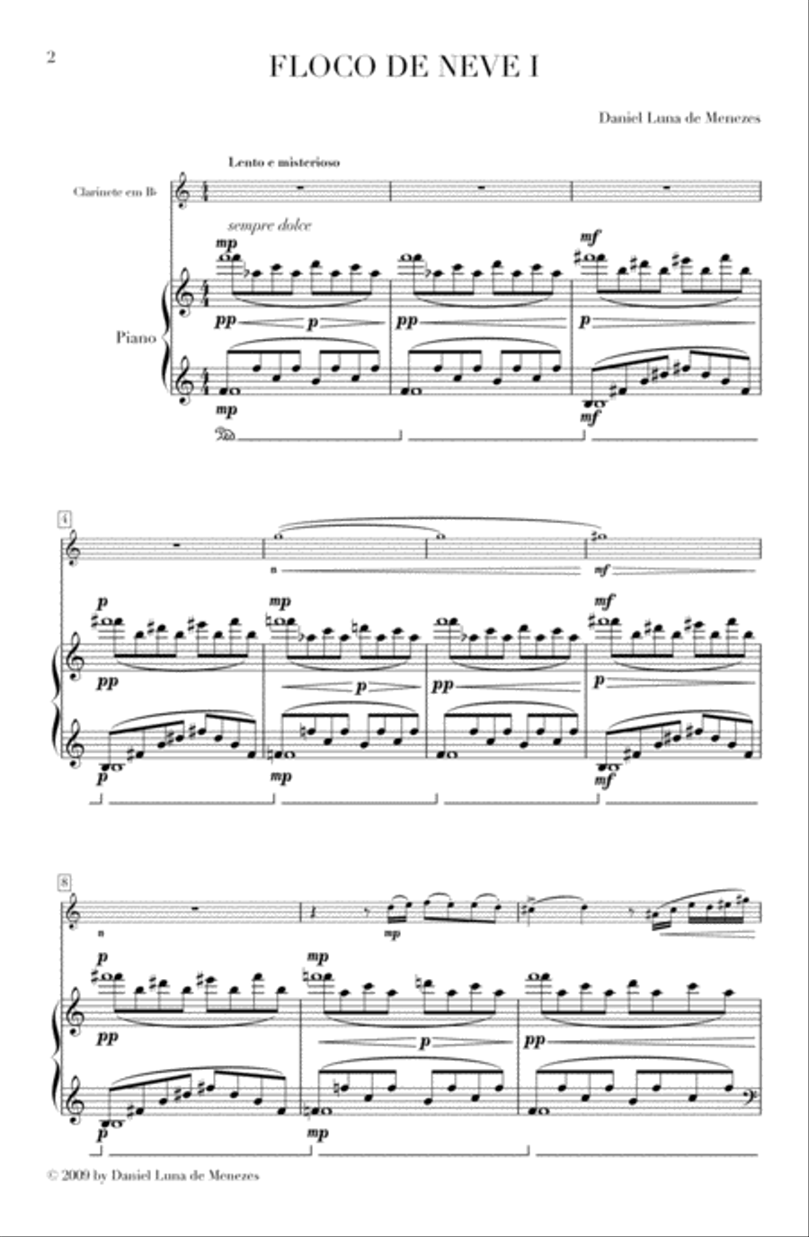 Floco de Neve I Clarinet Solo scores gallery preview page 2