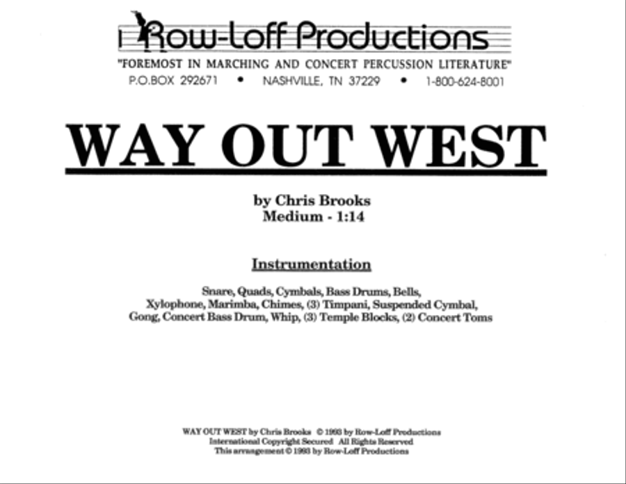 Way Out West w/Tutor Tracks Percussion Ensemble scores gallery preview page 2