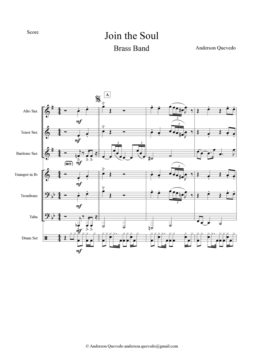 Join The Soul for Brass Band - Original Composition and Arrangement by Anderson Quevedo Brass Band scores gallery preview page 1