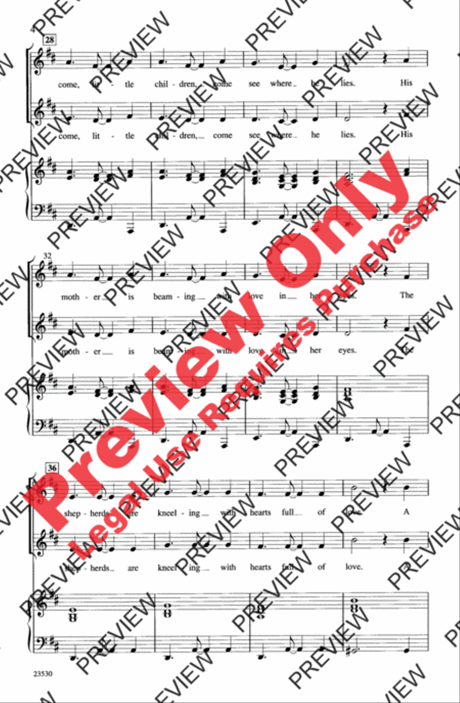 O Come, Little Children 2-Part scores gallery preview page 4