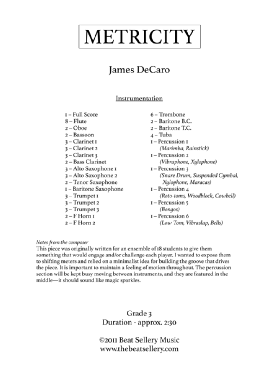 Metricity Concert Band scores gallery preview page 1