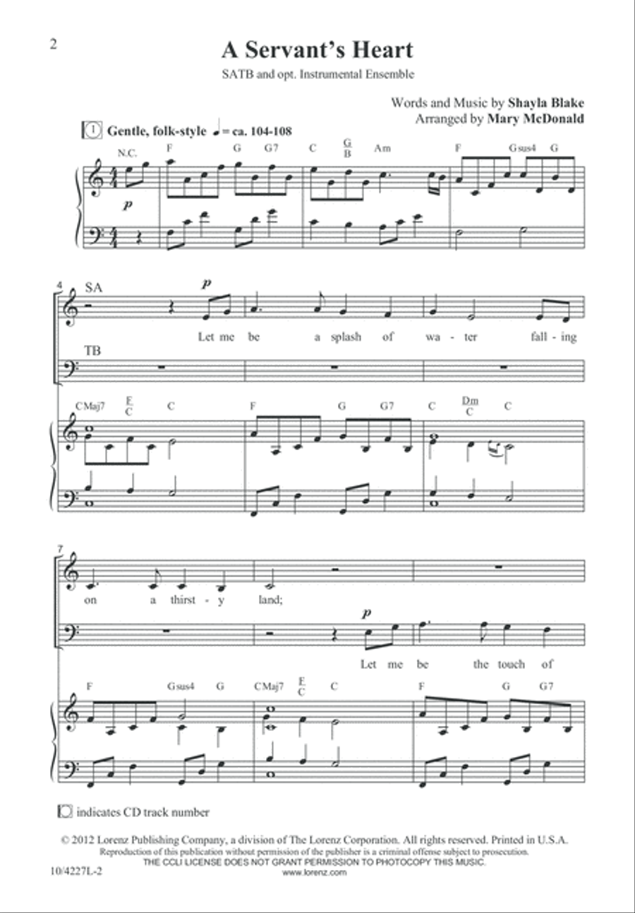 A Servant's Heart 4-Part scores gallery preview page 2