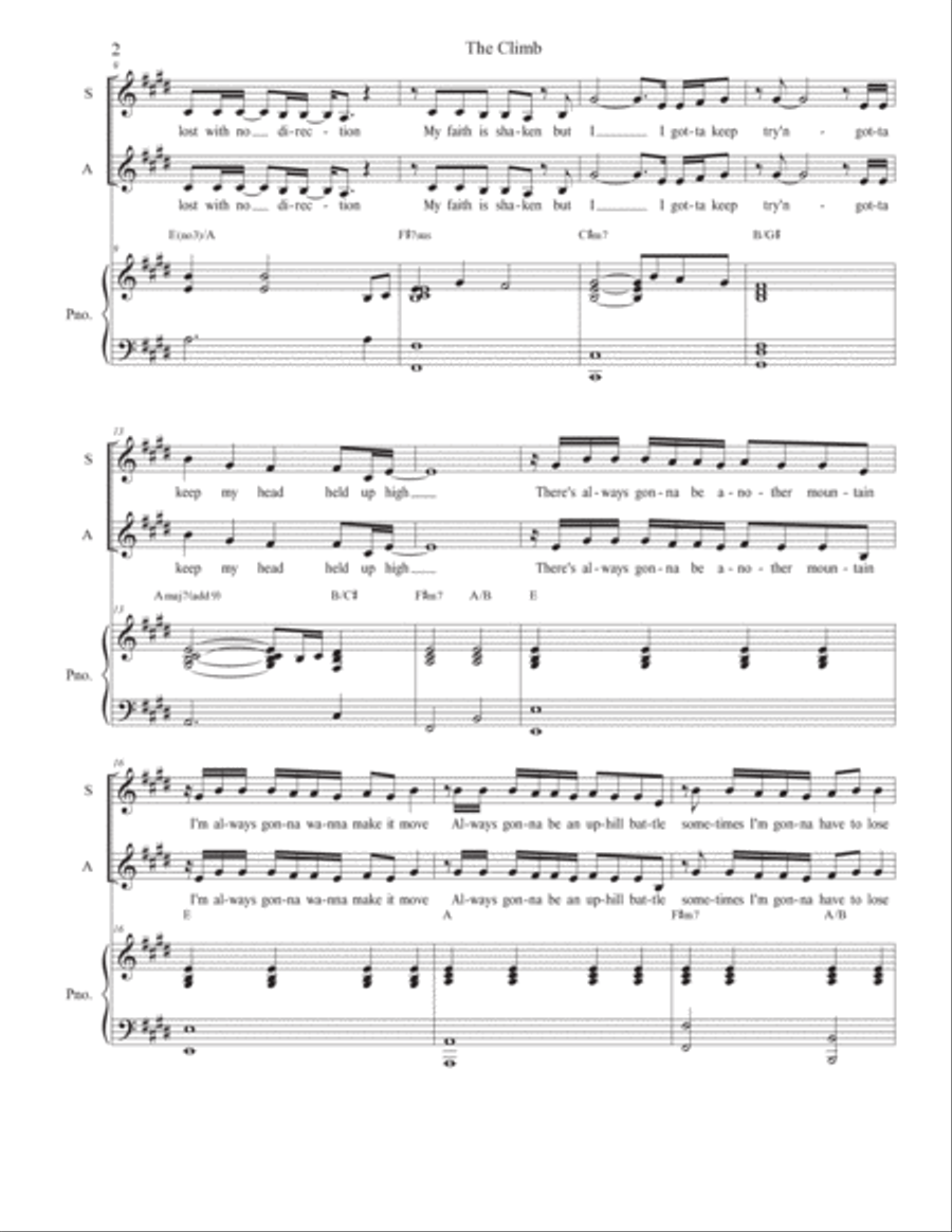 The Climb 2-Part scores gallery preview page 2