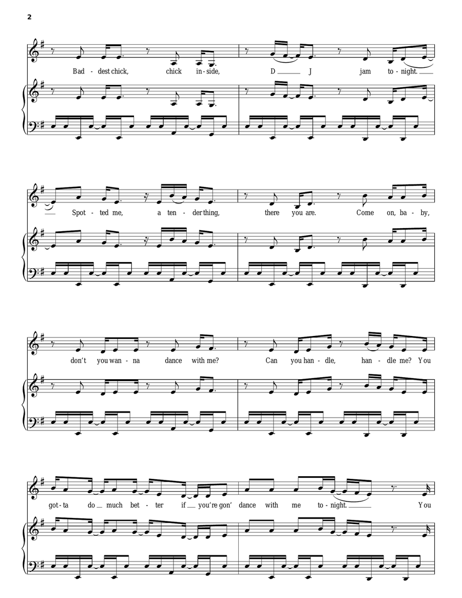 Bootylicious Piano, Vocal, Guitar scores gallery preview page 2