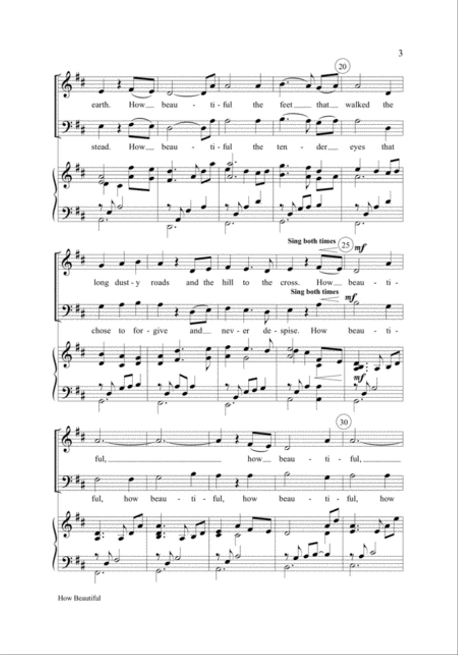 How Beautiful How Beautiful 2-Part scores gallery preview page 3