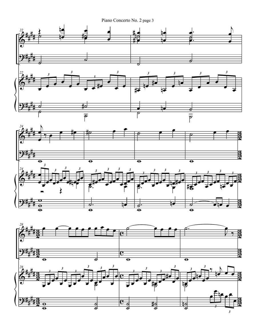 Piano Concerto No.2, Op.18: II. Adagio sostenuto String Orchestra scores gallery preview page 3