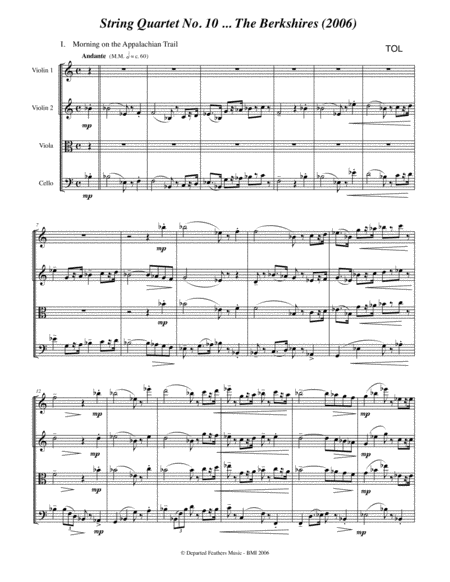 String Quartet No. 10 ... The Berkshires (2006) image number null