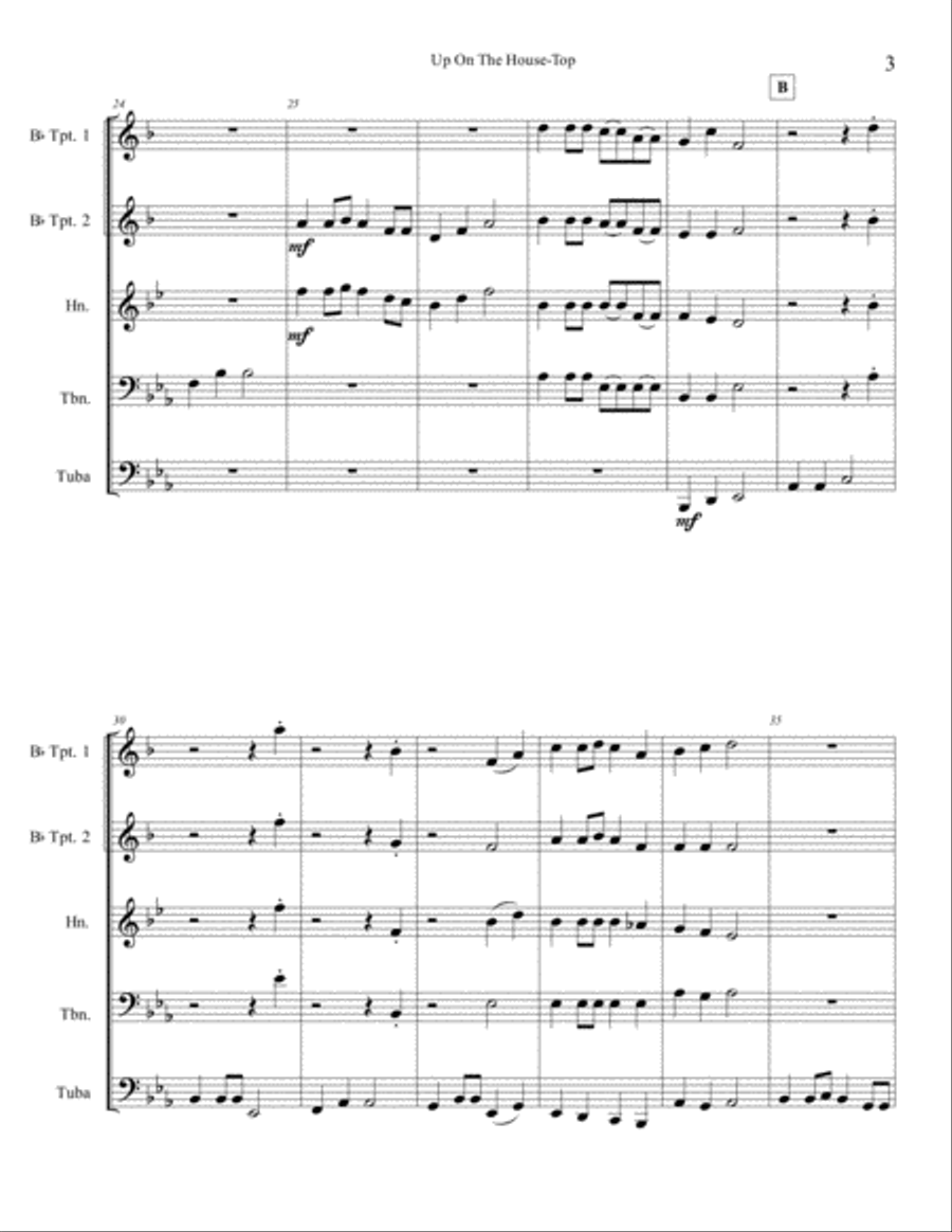 Up On The Housetop Brass Ensemble scores gallery preview page 4