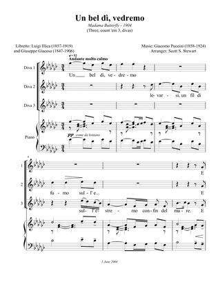 Un bel di, vedremo, from Madama Butterfly (Trio - SSM)